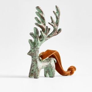 New! Crate&Barrel Verdigris Deer Ornament
